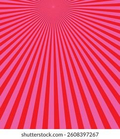 Sun rays retro vintage style on pink and red background, Sunburst pattern background.