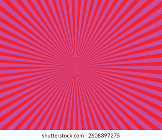 Sun rays retro vintage style on pink and red background, Sunburst pattern background.