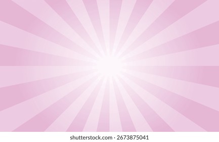 Raios de sol retro vintage estilo fundo rosa. Plano de fundo do padrão de explosão solar radial. Fundo de raios. Ilustração vetorial de banner de verão.