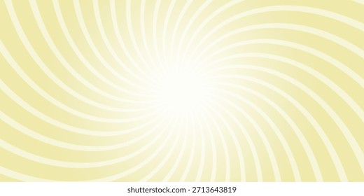 Sonnenstrahlen Retro Vintage Stil hellgoldengelber Hintergrund. Radial und wirbeln Sunburst Muster Hintergrund. Strahlender Hintergrund. Sommerbanner, Vektorgrafik