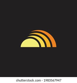 sun rays signal shape symbol logo vector
