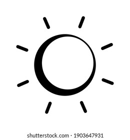 Sun with rays, simple brightness graphic icon. on a white background