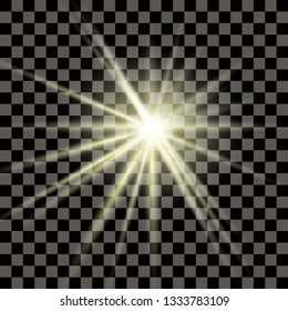 Sun.Sun rays in the sky. A bright flash of light.