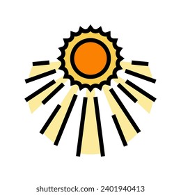 sun rays solar panel color icon vector. sun rays solar panel sign. isolated symbol illustration