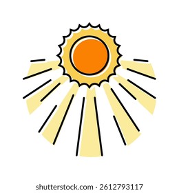 sun rays solar panel color icon vector. sun rays solar panel sign. isolated symbol illustration