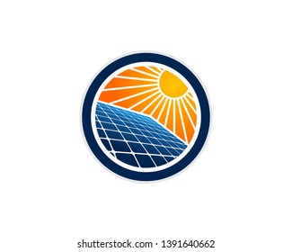 Sun Rays Solar Panel Vector Illustration Stock Vector (Royalty Free ...