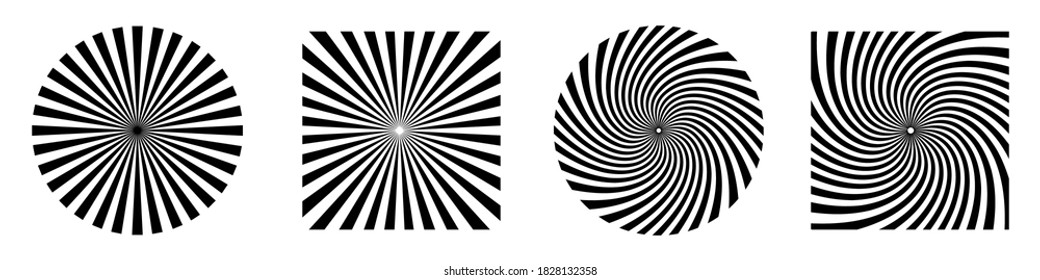 Sun rays or starburst. Abstract design elements. Starburst shape isolated. Vector illustration. Burst, beams or rays.