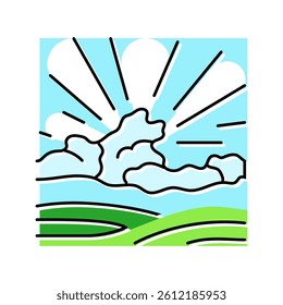 sun rays summer sunlight color icon vector. sun rays summer sunlight sign. isolated symbol illustration