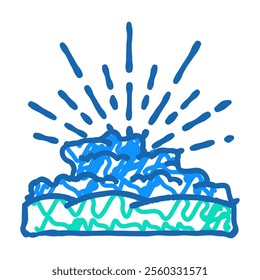 sun rays summer sunlight doodle icon sketch vector. sun rays summer sunlight sign. isolated symbol illustration