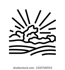 sun rays summer sunlight line icon vector. sun rays summer sunlight sign. isolated contour symbol black illustration