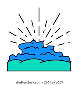 sun rays summer sunlight line icon vector. sun rays summer sunlight sign. isolated symbol illustration