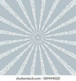 Sun rays, sunburst blue color background. Vector illustration design. Rays made by circles