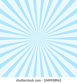 Sun rays, sunburst, light rays, sunbeam background abstract blue and white gradient colors summer season.