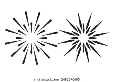 Sun rays, sunburst, light rays, sunbeam background abstract black and white colors summer background.