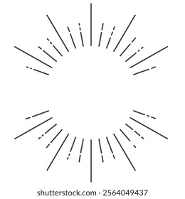 Sun rays, sunburst stylish decorative title, frame