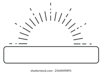 Sun rays, sunburst stylish decorative title, frame