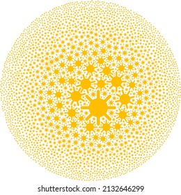 Sun rays symbols are organized into bubble group. Sun rays icon bubble mosaic. Abstraction sphere bubble mosaic created with sun rays icons.
