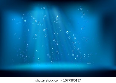 Sun rays underwater. Vector illustration.