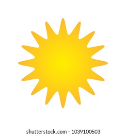 Sun with rays vector eps10. Yellow sun icon.