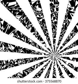 Sun rays. Vector grunge background on white