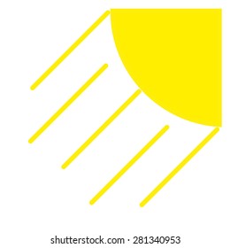 The sun with rays. Vector illustration.