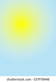sun rays vector. very warm sun on a blue background  Vector illustration