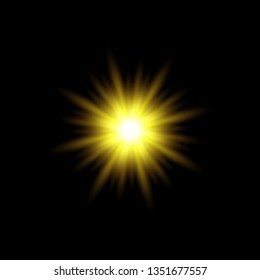 sun rays vector. Yellow sun ray glow abstract shine light effect starburst. sunshine glowing