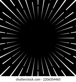 Sun rays vintage design. Radial lines background. Abstract sun light, sunburst template. Burst, flash, cartoon boom or explosion pattern. Vector illustration.