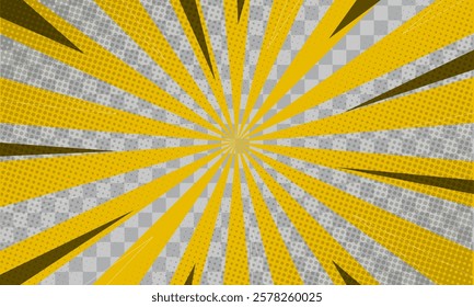 Sun rays, zoom in motion effect, light colour trails, manga speed frame concept. Speed of light, stars in motion, radial overlay vector backdrop, Speed lines as manga comic effect on transparent back.