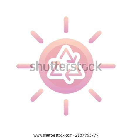 sun recycle logo gradient design template icon element