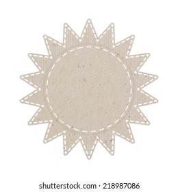 sun recycled paper craft on white paper background, vector illustration  
