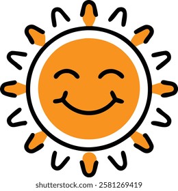 Sun with Red Angry Icon - Vector Illustration for Intense, Fiery, and Weather Designs