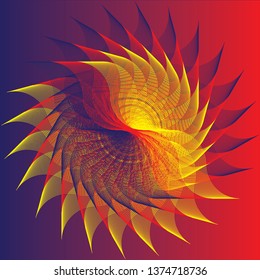 sun red blue