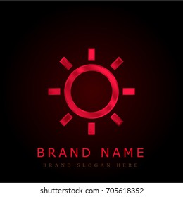 Sun red chromium metallic logo