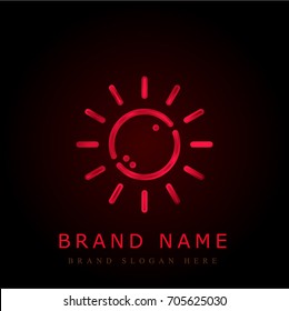 Sun red chromium metallic logo