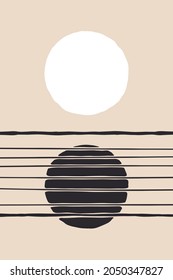 Sun and its reflection in the water: Abstract illustration