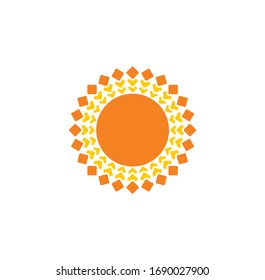 Icono relacionado con el sol en el fondo para diseño gráfico y web. Símbolo de concepto de ilustración creativa para aplicación web o móvil.