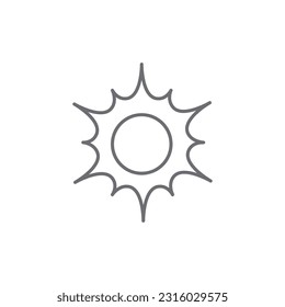 Sun related vector linear icon. Vector outline illustration Isolated on white background. Editable stroke