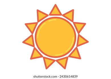 Sun Retro Flat Sticker Design