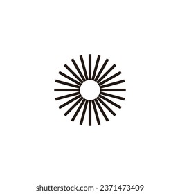 Sun, ribbon geometric symbol simple logo vector