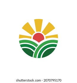 Vector del logotipo de la granja de Sun Rise