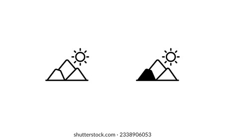 Sun Rise icon design with white background stock illustration