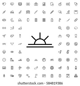 sun rise icon illustration isolated vector sign symbol. Health icons set.