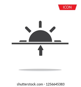 Sun rise icon vector isolated on white background.