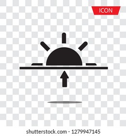 Sun rise icon vector isolated on white background.