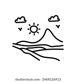 Icono aislado de Sun Rise. Ilustración vectorial