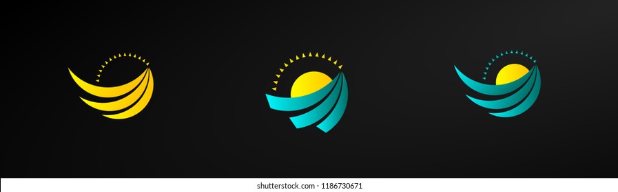 sun rise logo, Set of abstract vector company business logo icons popular web concepts, logo with philosopy mean energy grow dream creative and spirit