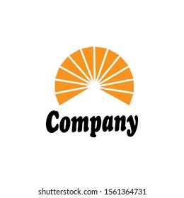 sun rise logo template.vector illustration icon logo template sun over horizon