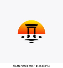 sun rise and sun set logo
