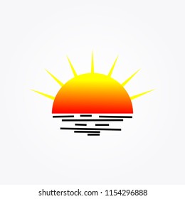 Sun Rise Sun Set Logo Design Stock Vector (Royalty Free) 1154296888 ...